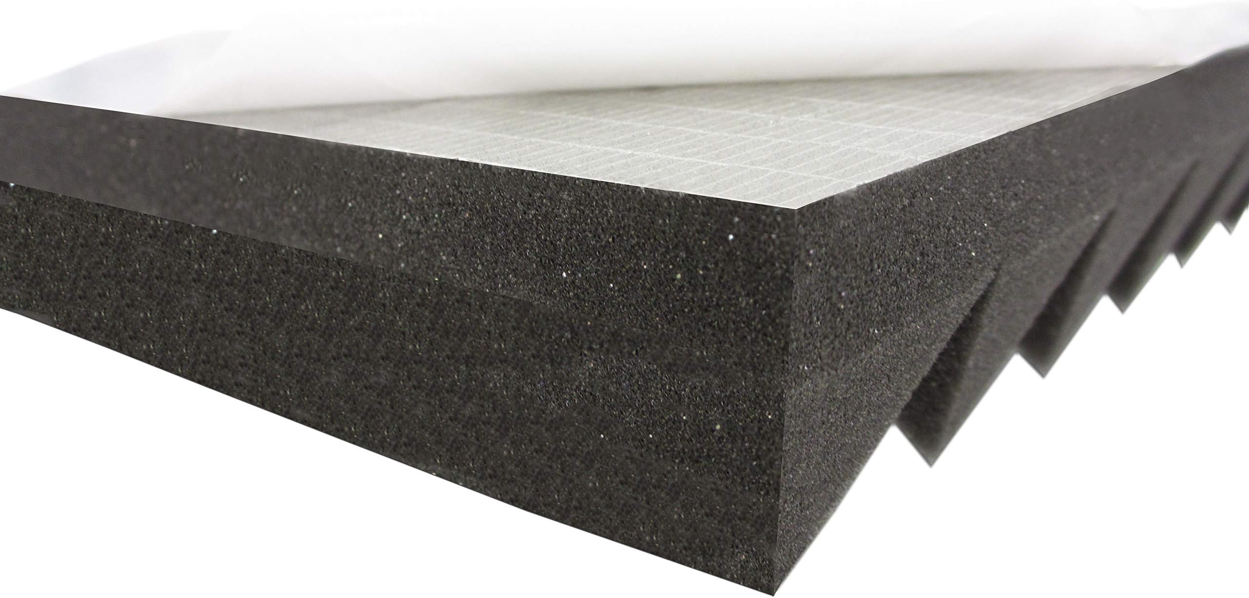 Akustikpur Acoustic Foam Triangle Profile Slats Wave Panels Colour Anthracite / Black Self-Adhesive (Approx. 49 x 49 x 5 cm) Sound Insulation Mats for Effective Acoustic Insulation