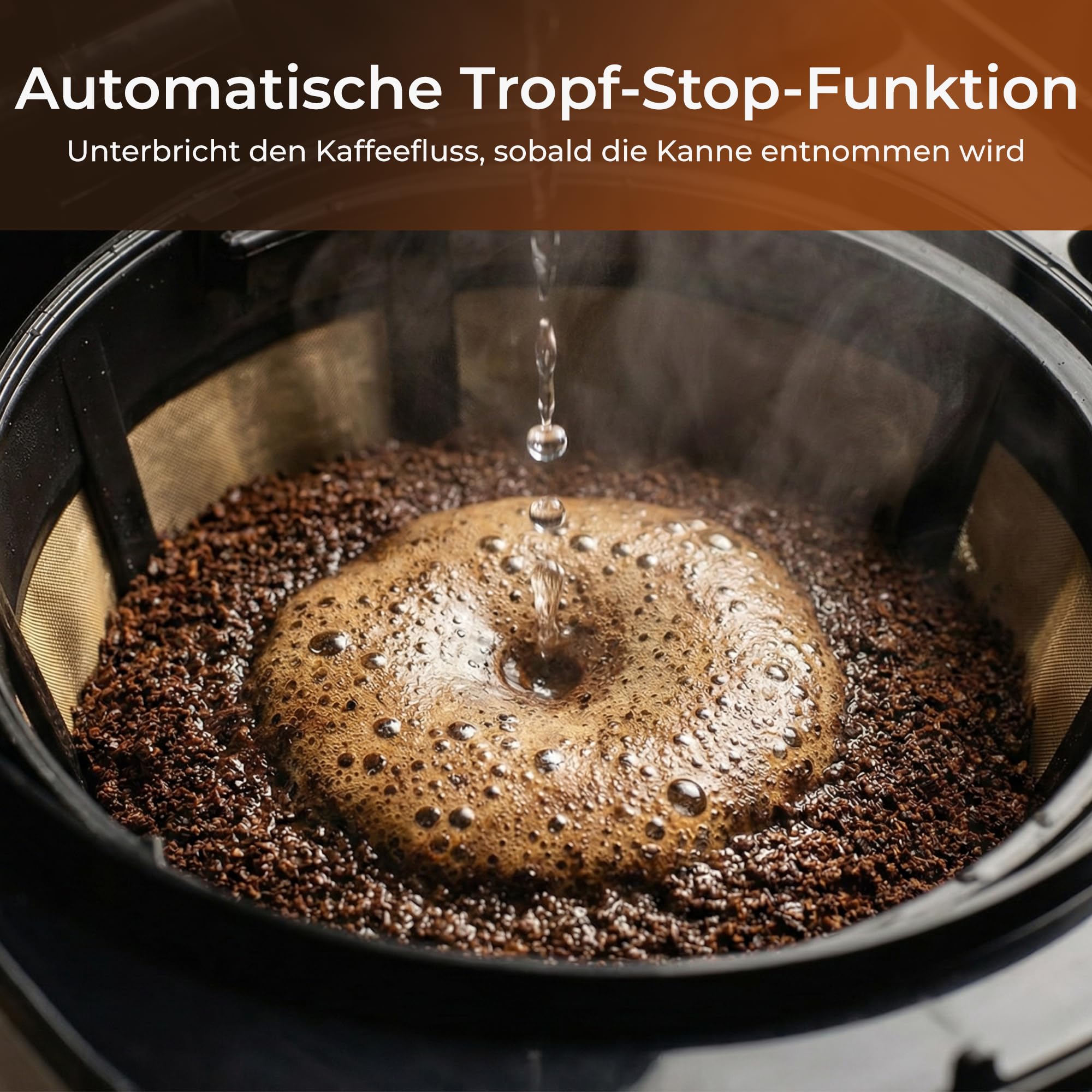 KLAMER Kaffeemaschine mit Startzeitvorwahl, morgens ist der Kaffee fertig | Die doppelwandige Thermoskanne hält den Inhalt warm, mit 1,25 L für bis zu 10 Tassen, Tropf-Stopp und herausnehmbarem Filter