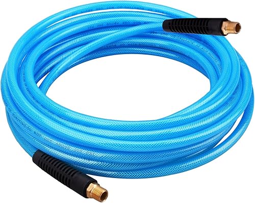 Miniatura 1 de WYNNsky Manguera de aire de poliuretano reforzado (PU) de 14 pulgadas x 25 pies, 300 PSI, manguera de poliuretano compresor de aire con extremos de