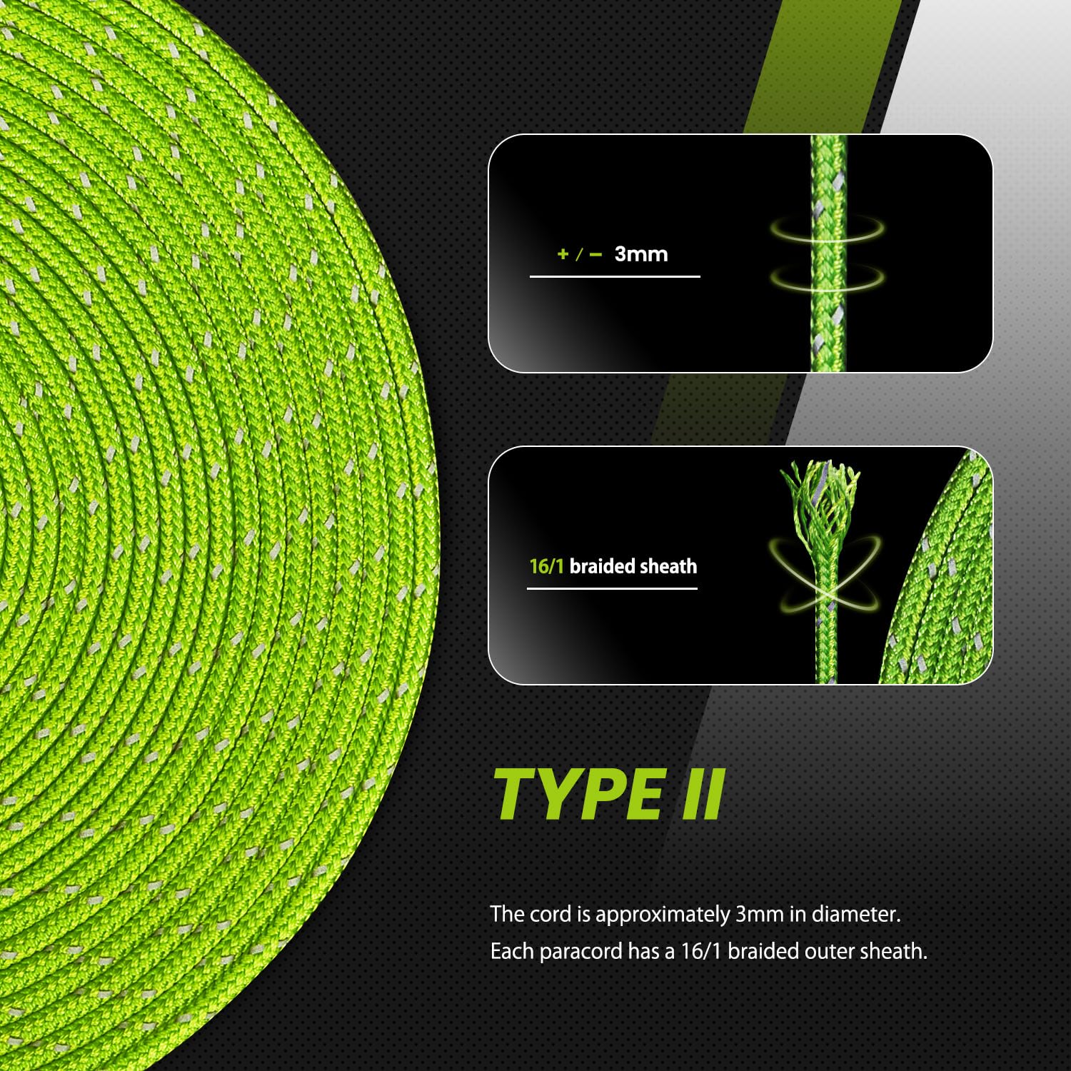 Paracord 3 mm 100 m nylonowa lina typu II linka spadochronowa - maks. 192 kg - letni wschód słońca
