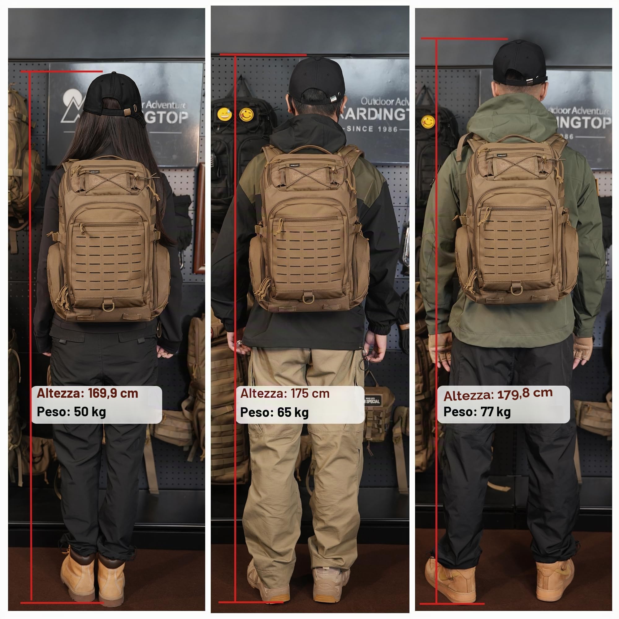 Mardingtop Molle, zaino da trekking militare, da 30 l, zaino tattico da uomo, in cordura per escursioni, campeggio, trekking, arrampicata