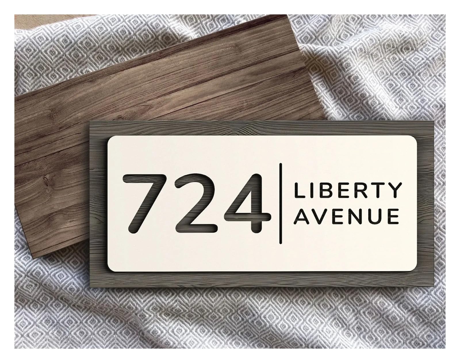 MaßGeschneiderte TüRschilder,TüRschild Personalisi Personalisiertes schwimmendes Hausnummernschild for den Außenbereich, Namensschilder for die Straße, Mattes Holz, Wand- und Türschild (Color : 1, S