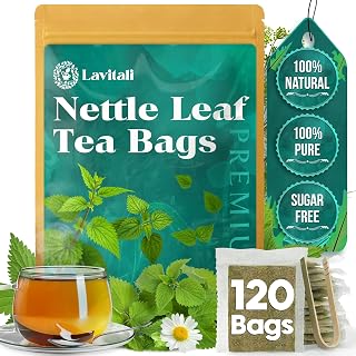 Lavitali, Nettle Leaves Tea Bags | 120 bags, 100% Pure Herbal Tea | Caffeine-Free, Mineral-Rich, Eco-Friendly Filter Bags | Daily Natural Botanical, Hot or Iced Herbal Infusion