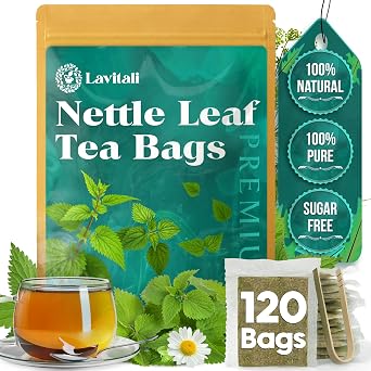Lavitali, Nettle Leaves Tea Bags | 120 bags, 100% Pure Herbal Tea | Caffeine-Free, Mineral-Rich, Eco-Friendly Filter Bags | Daily Natural Botanical, Hot or Iced Herbal Infusion