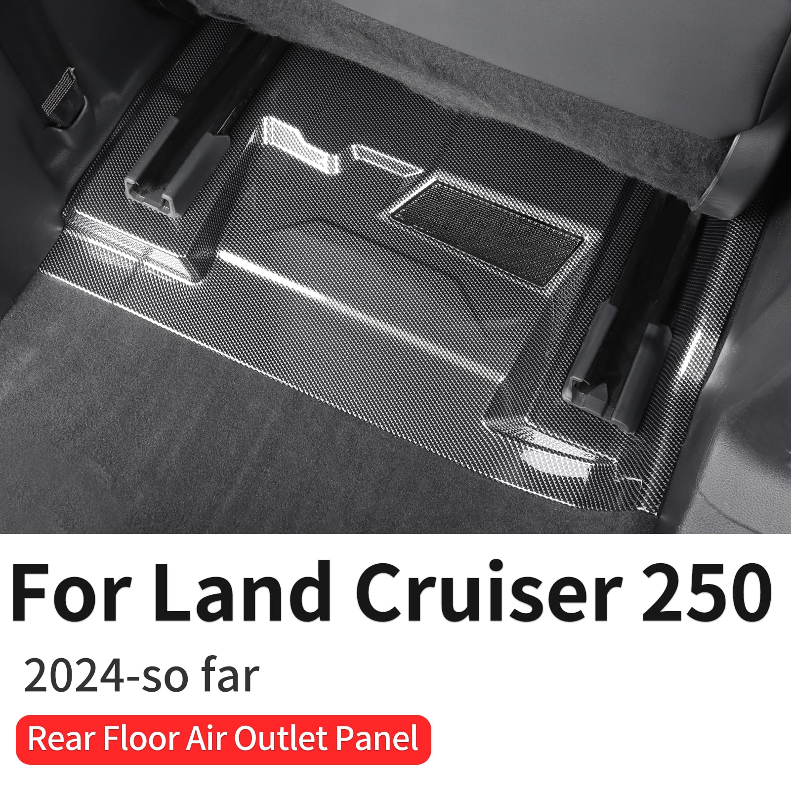 Second Row Under Seat Protector For 2024-2025 Toyota Land Cruiser 250 (5-Seat) - Carbon Fiber Pattern Kick Plate
