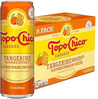 Topo Chico Sabores Tangerine with Ginger Extract 12oz 8pk