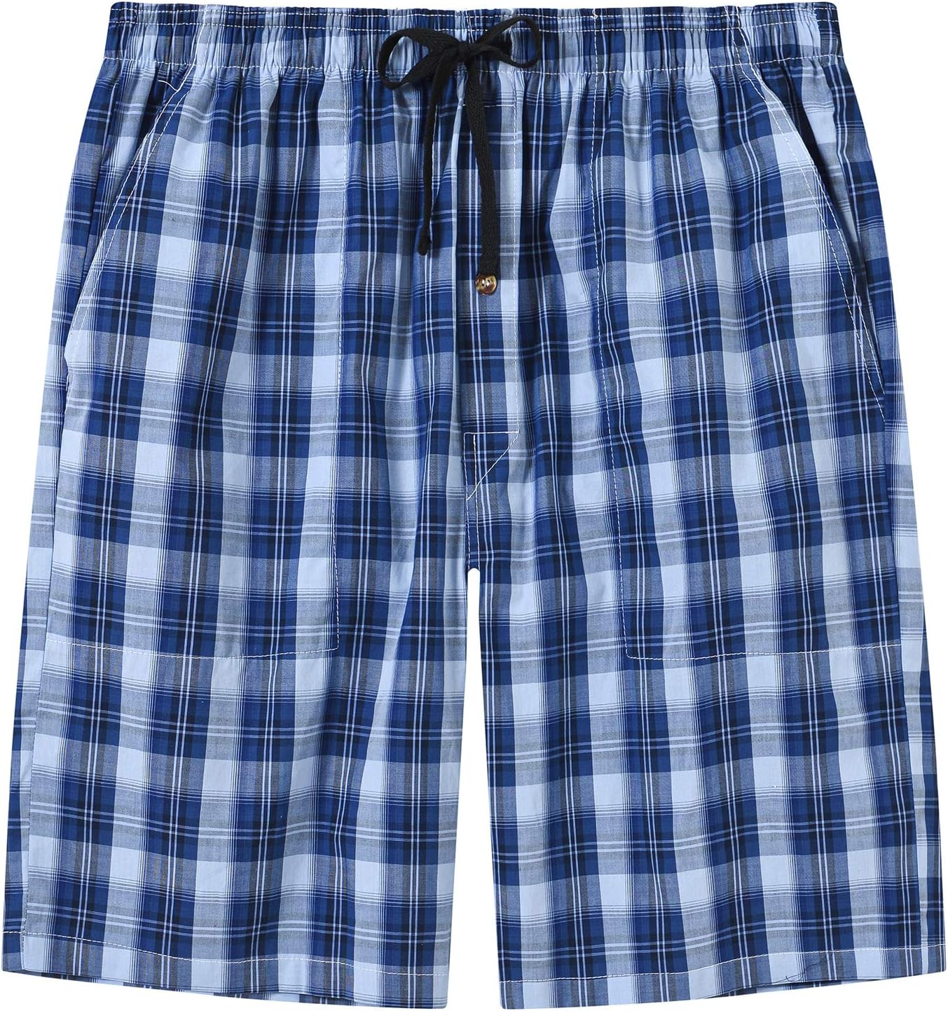 MoFiz Men's Sleepwear Shorts Pajama Bottom Lounge Short Plaid Button Open Fly 3Pack - Image 6