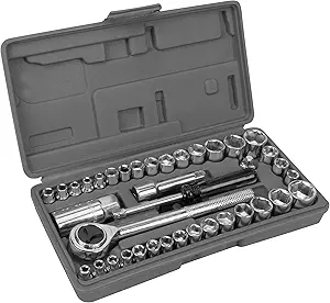 Performance Tool W1173 SAE/Metric 40-Piece SAE and Metric Socket Set, 1/4" & 3/8" Drive