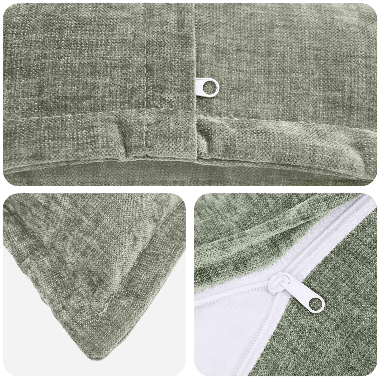vidaXL Kissenbezug 12 STK. Houten Grün 45 x 45 cm Chenille-Stoff