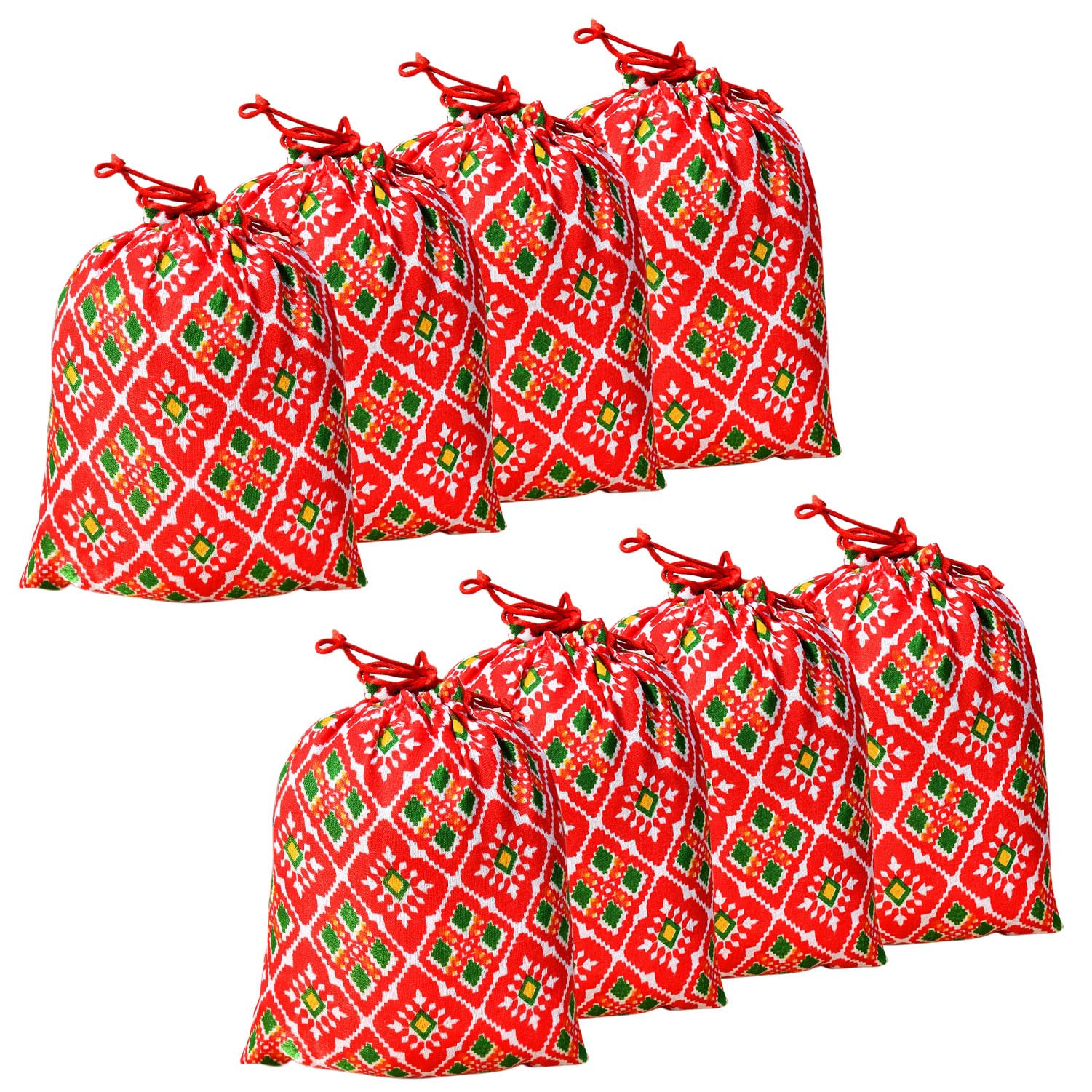 Kuber Industries Potli | Silk Wedding Potli | Drawstring Closure Potli | Wallet Potli | Christmas Gift Potli | Baby Shower Potli | Patola-Print Potli | Medium | 7x9 Inch | Pack of 8 | Red (B0CQTC4LLH) Amazon Price History, Amazon Price Tracker