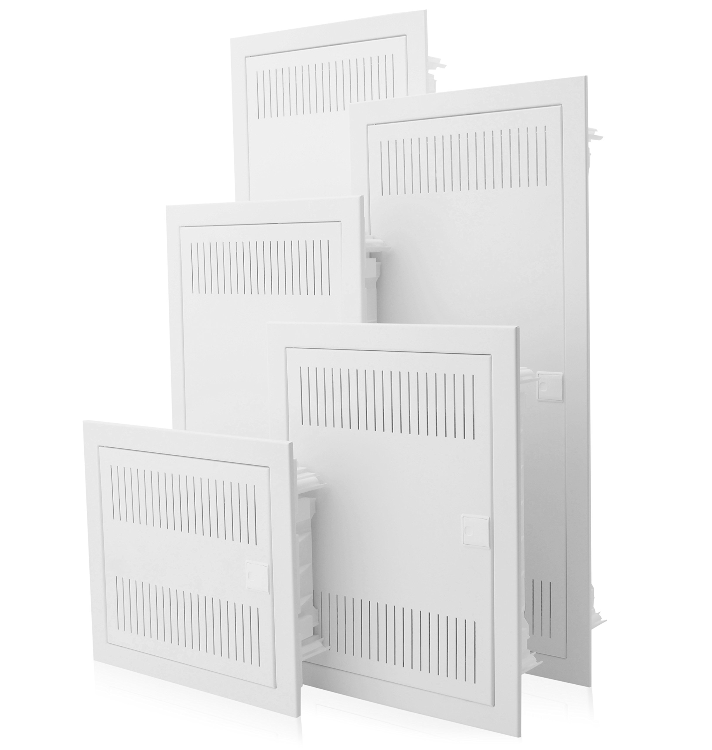 Intratec distribuidor de comunicación empotrado, IP40 – Distribuidor multimedia para hogar completamente conectado, serie DIXBOX-XT, armario para sistemas multimedia, 442 x 346 x 92 mm, blanco