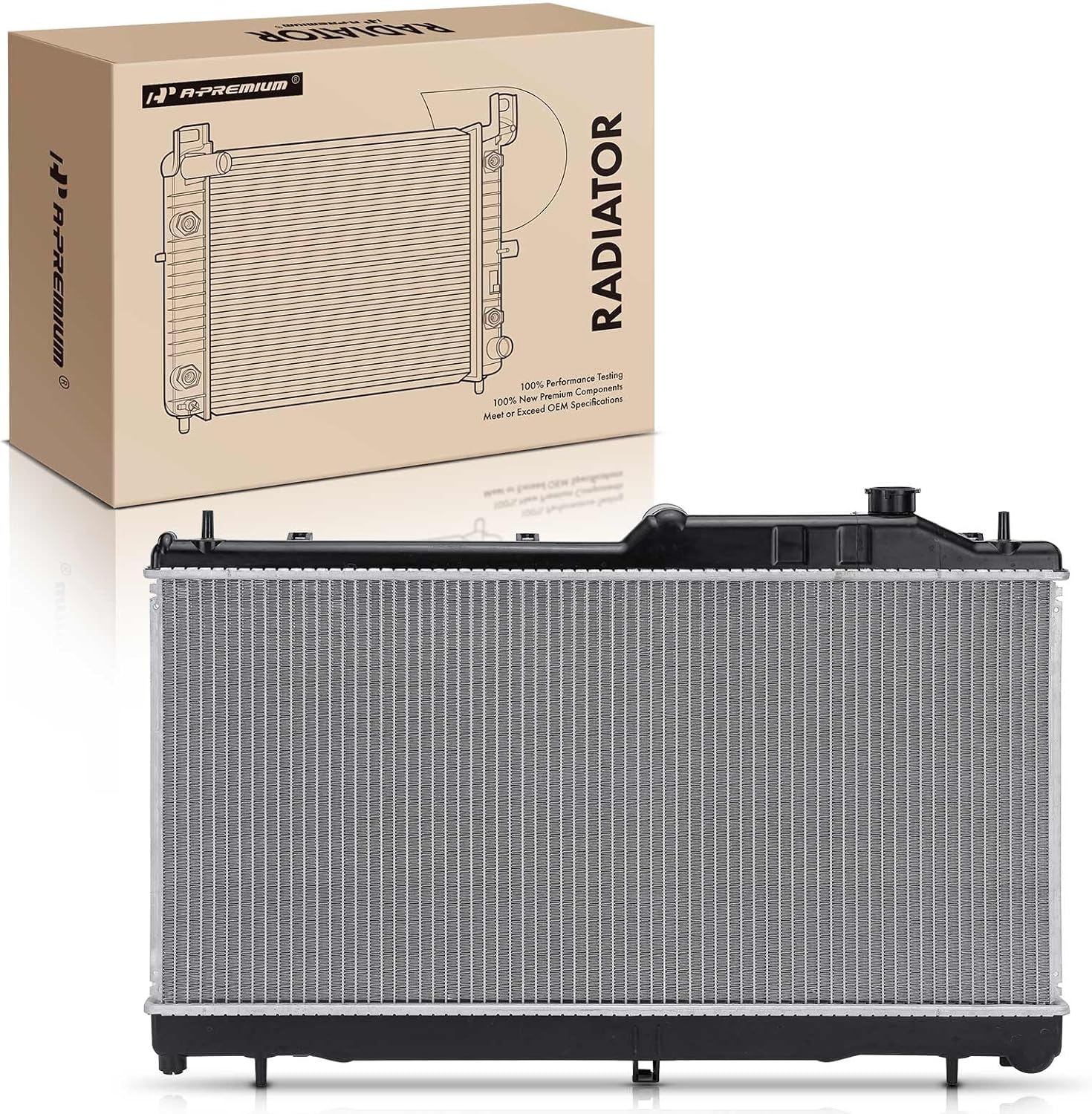 A-Premium Engine Coolant Radiator Assembly Compatible with Subaru WRX STI 2014, Impreza 2008-2014, 2.5L