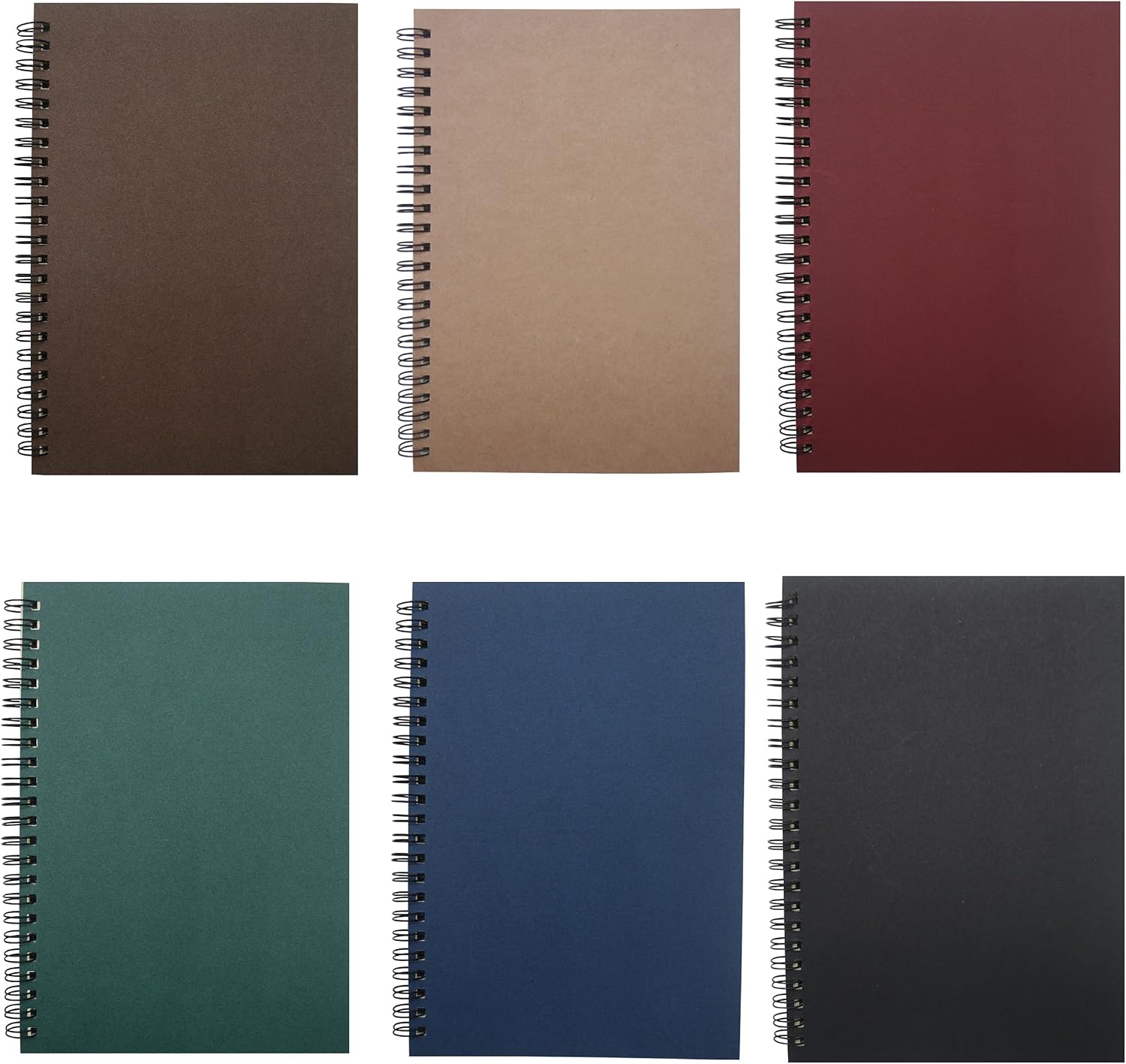 YYaaloa 6pcs A5 Ruled Spiral Notebooks Journals Sketch Book 6 Colors Soft Cover 120 Pages 5.7" x 8.3" Cream colored paper (A5 Lined 6color-6pcs)
