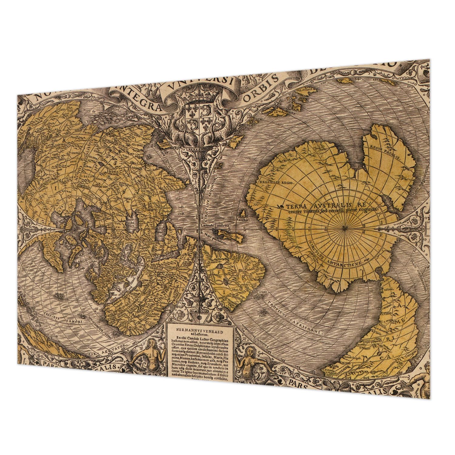 Tapisserie intissée de 208x146 cm pour chambre et salon : décoration murale cartographie