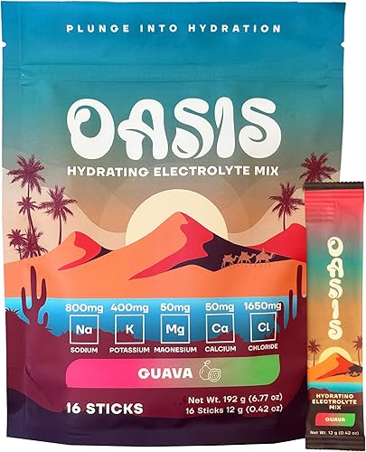 Miniatura 8 de Oasis - Polvo de electrolitos  Sin azúcar, cero calorías, paquetes de hidratación de sabor natural para entrenamiento o salir  Solución de polvo de