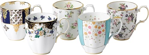 Royal Albert 100 Years 1900-1940 - Juego de tazas de 5 piezas