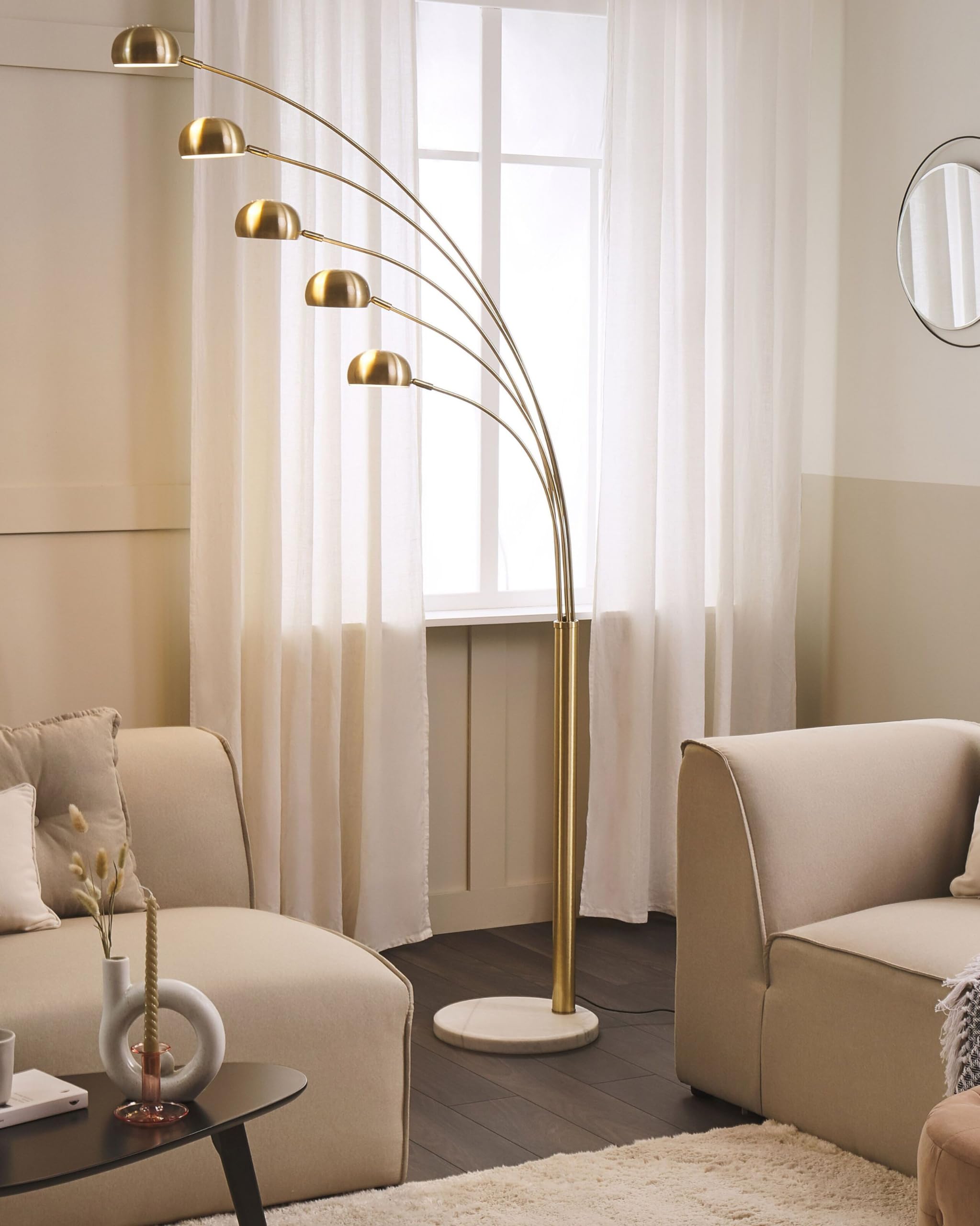 Lampadaire E27 Max 40W En Métal Noir Sur Trépied Intérieur Abat-Jour Argenté Thames : Beliani