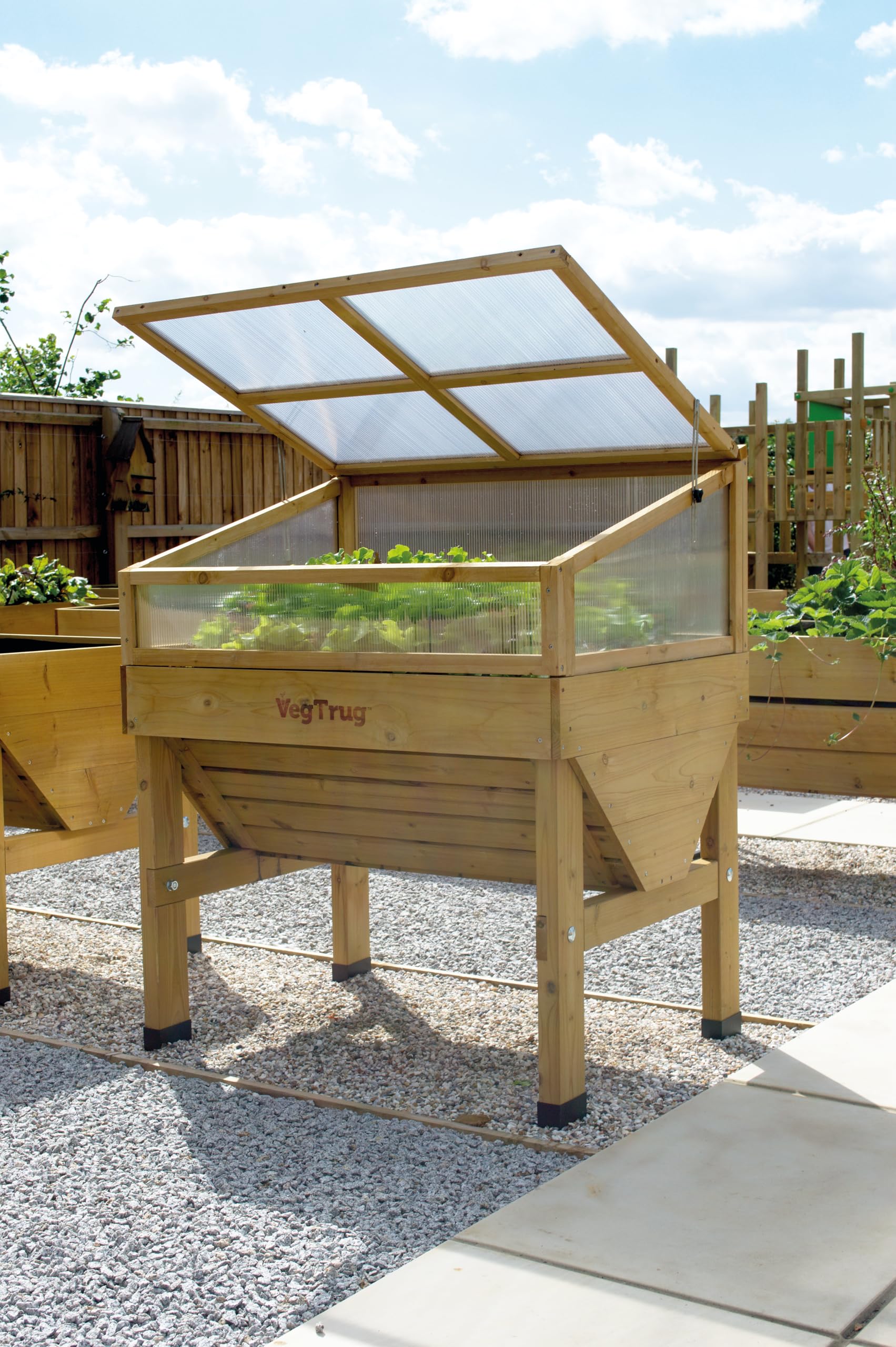 Frühbeetaufsatz für VegTrug Klassik 1m, 100% FSC zertifiziertes Holz, Natur
