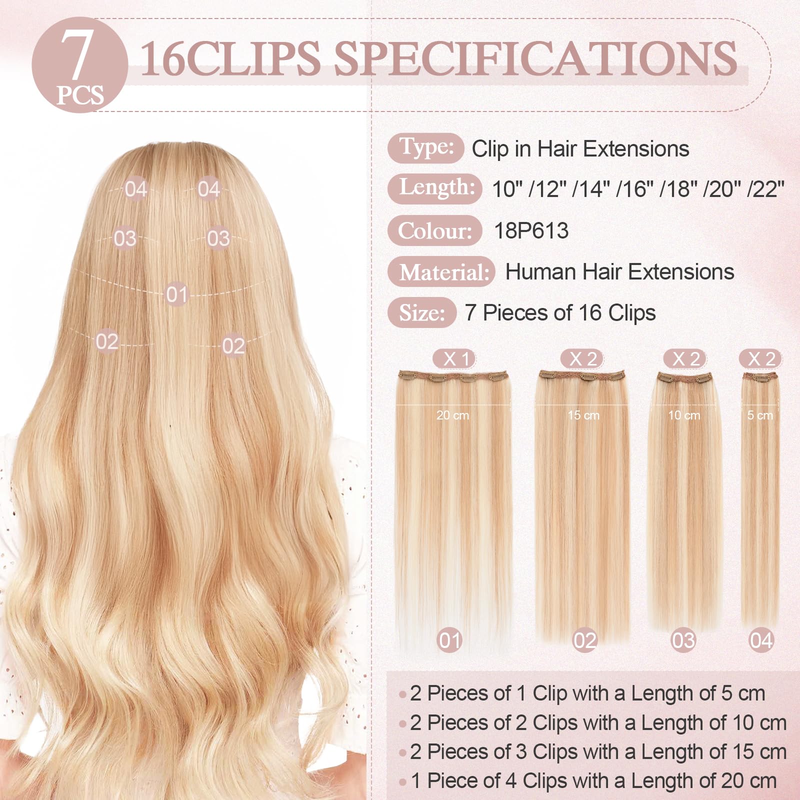 SEGOHAIR Clip in Hair Extensions Human Hair - Image 2