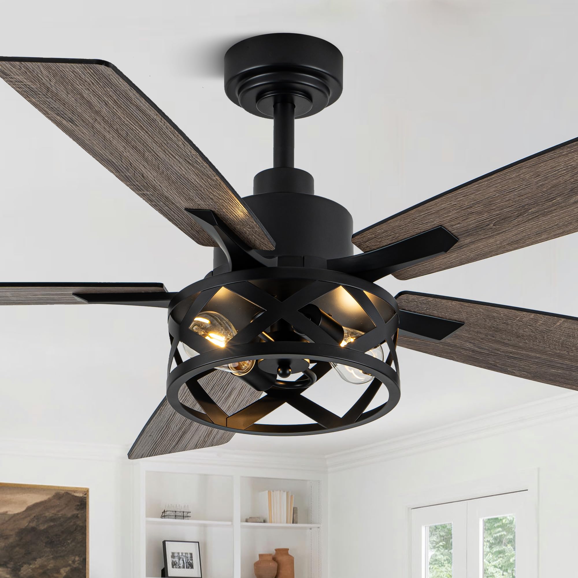 Amazon.com: Curve Curio 52 Inch Farmhouse Ceiling Fan with