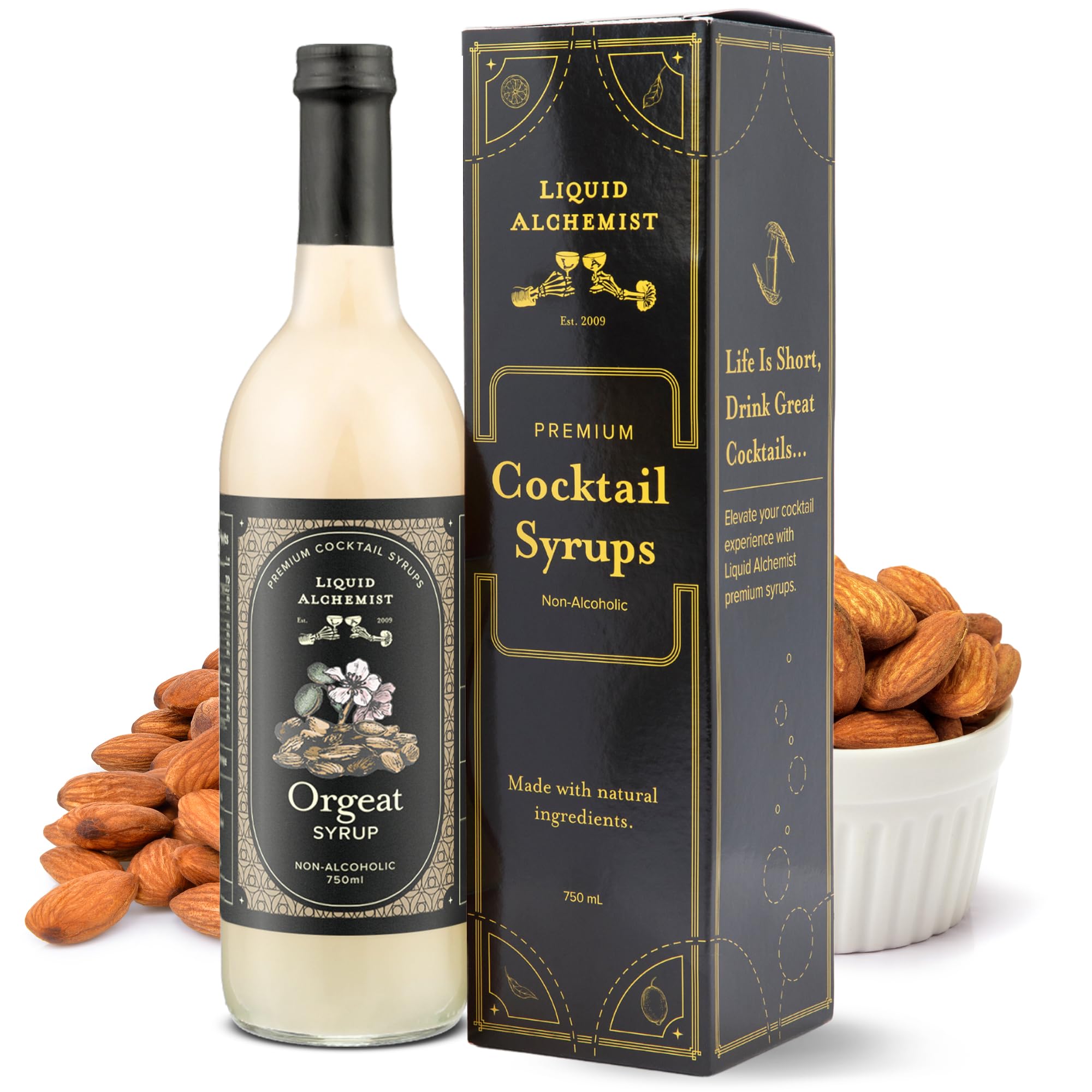 Liquid Alchemist Orgeat Syrup for Cocktails - Real Ingredients Make Our Almond Syrup the Perfect Mai Tai Mix - Non-GMO, Gluten Free & Vegan (25.4 oz)