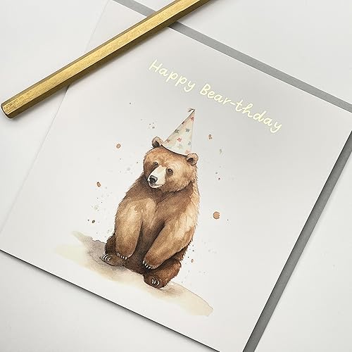 Miniatura 3 de Old English Co. - Tarjeta de cumpleaños de oso para ella, divertida tarjeta de cumpleaños para mamá, papá, hija, hijo, tarjeta de cumpleaños de