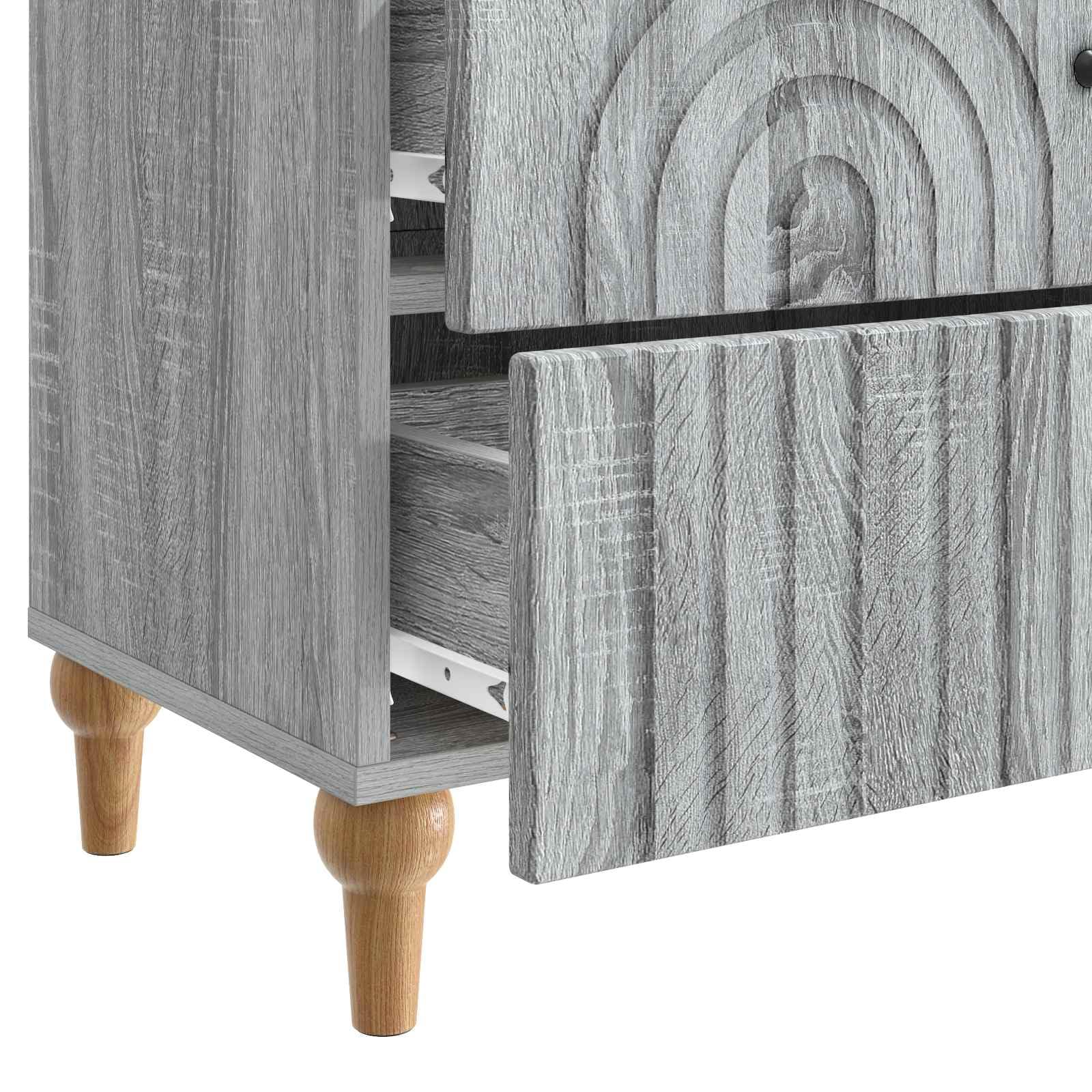 Armadio da notte grigio sonoma con cassetto e ripiano, mobiletto salvaspazio 62 x 34,5 x 48 cm, ideale per camera da letto soggiorno ufficio, consolle moderno con scomparto contenitore