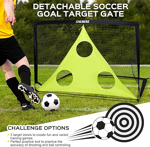 Miniatura 6 de 6x4 ft Kids Soccer Goals for Backyard Set of 2- Portable Pop Up Soccer Net for Backyard for Kids Toddler Youth, Soccer Training Equipment+ Soccer