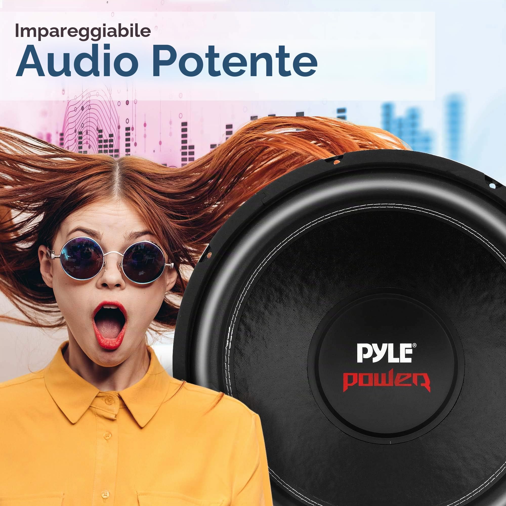 Pyle Subwoofer Auto 25,4 cm 1000 Watt, Cassa Subwoofer Bassi 90 dB 4 Ohm 1,4 kg Magnete Casse Audio, Altoparlanti, Speaker Auto Stereo