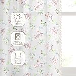 Floral Curtains Farmhouse Curtains for Living Room 63 Inch Length Linen Flower Patterned Curtain Rod Pocket Bedroom Drapes with Tassel, 2 Panels