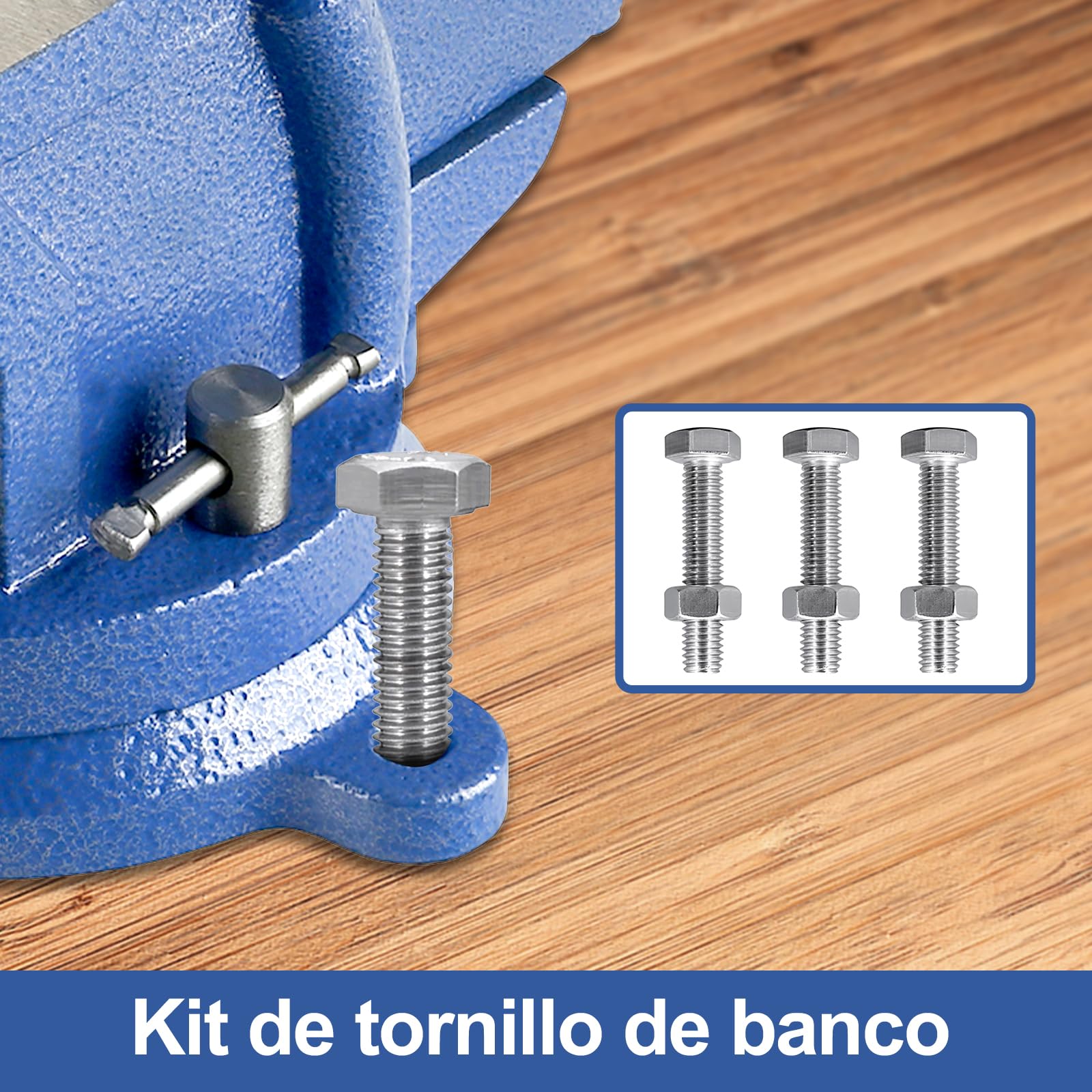 HYCHIKA Tornillo de Banco 152mm(6 pulgadas), 360 ° Se Puede Girar, Tornillo de Banco de Trabajo de Hierro Fundido, para Madera Metalurgia Perforación