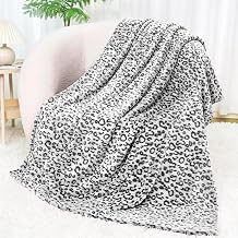 SEEGU Flannel Blanket Throw Soft Fleece Blankets Warm Throw Blankets for Couch, Leopard Black, Throw Size 50'' x 60'' 130 x 150 cm BP-24