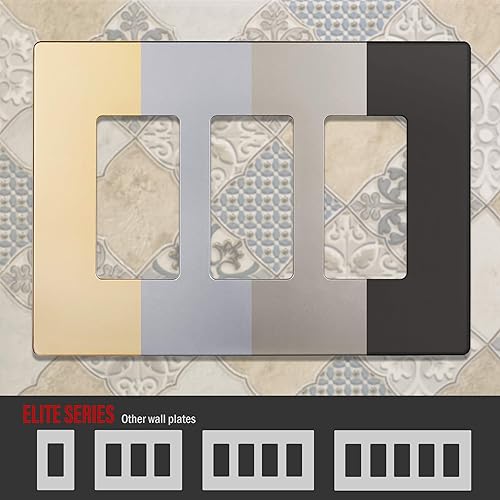 Miniatura 14 de ENERLITES SI8834-BK - Placa de pared decorativa sin tornillos, cubierta de enchufe segura, 4 entradas, 4.68 x 8.30 pulgadas (alto x largo), Negro