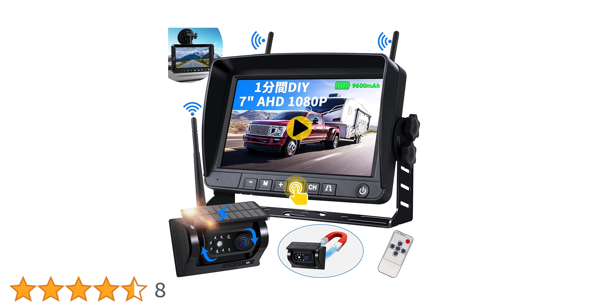 Bluetoothユニット バックカメラ付き バックモニター バックカメラ ワイヤレス スマホ連携 Bluetooth バック