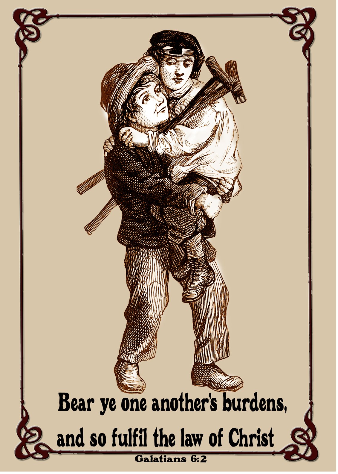 Buy (Frame Plain, 13cm x 18cm ) "Bear Ye One Another's Burdens" "He