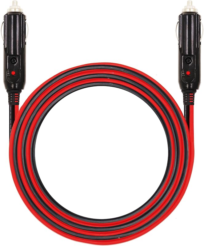 Cabo para acendedor automotivo MOTOPOWER MP69000A macho-macho 16 AWG com LED e fusível – 3,05 m