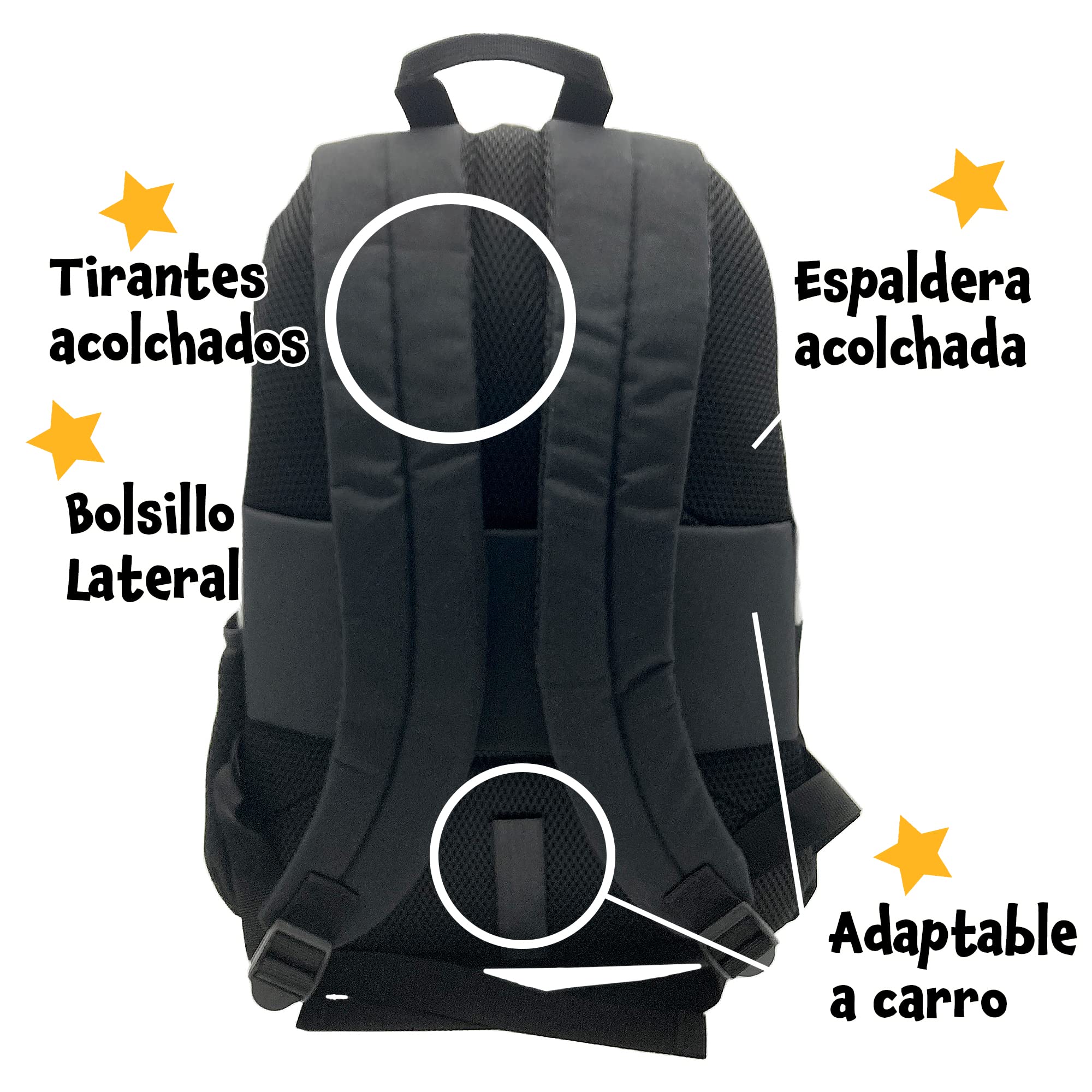 Mochila Escolar Naruto Itachi + Carro Toybags con 4 Ruedas Giratorias - Doble Compartimento y Bolsillo Frontal - Carro con Protección Lateral y Stopper Frontal Anticaída - 44 x 30 x 20 cm