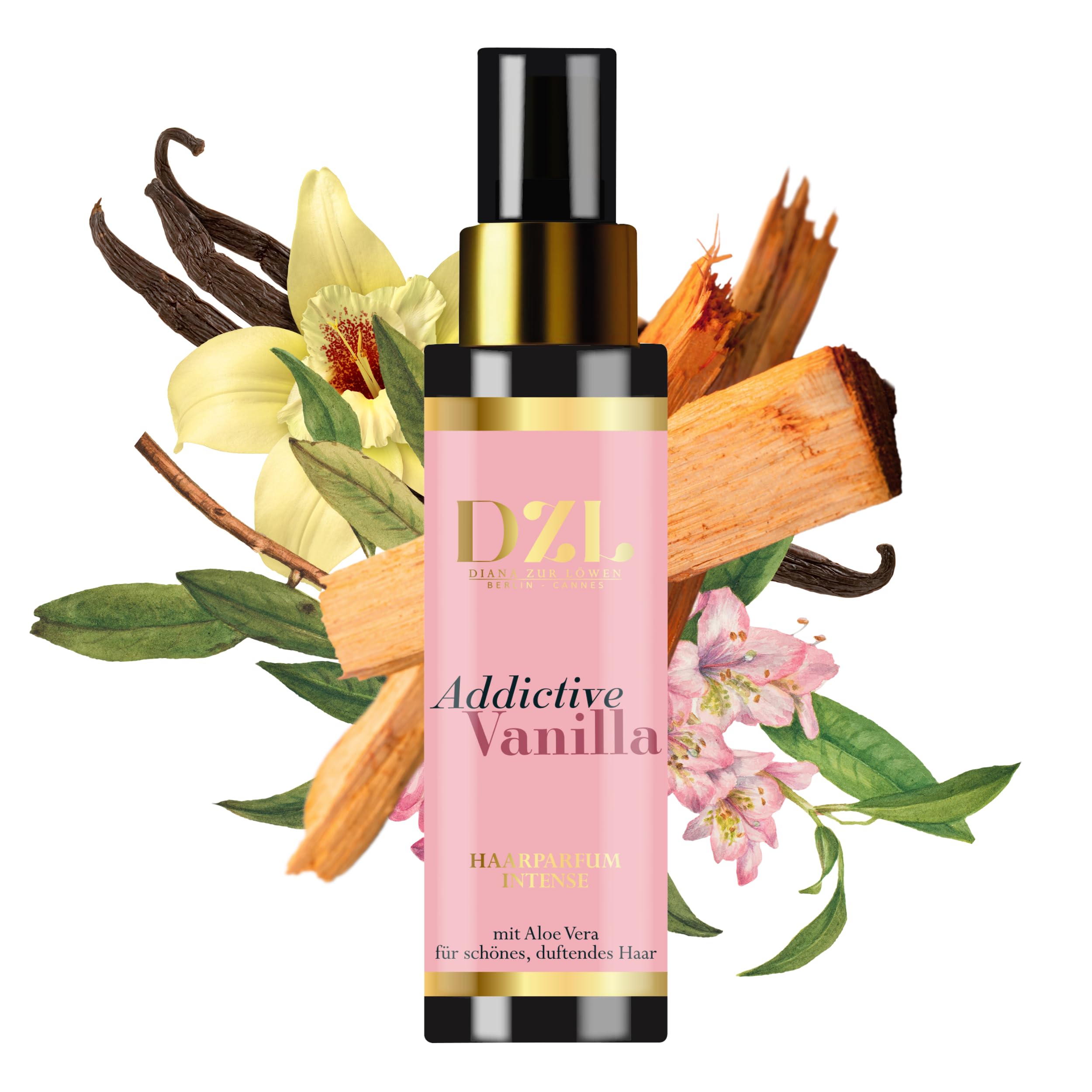 DZL - Parfum Cheveux Addictive Vanilla – Parfum Cheveux Femme - Vanille, Notes Gourmandes & Ambrées – Sillage Intense & Enveloppant - Made in France