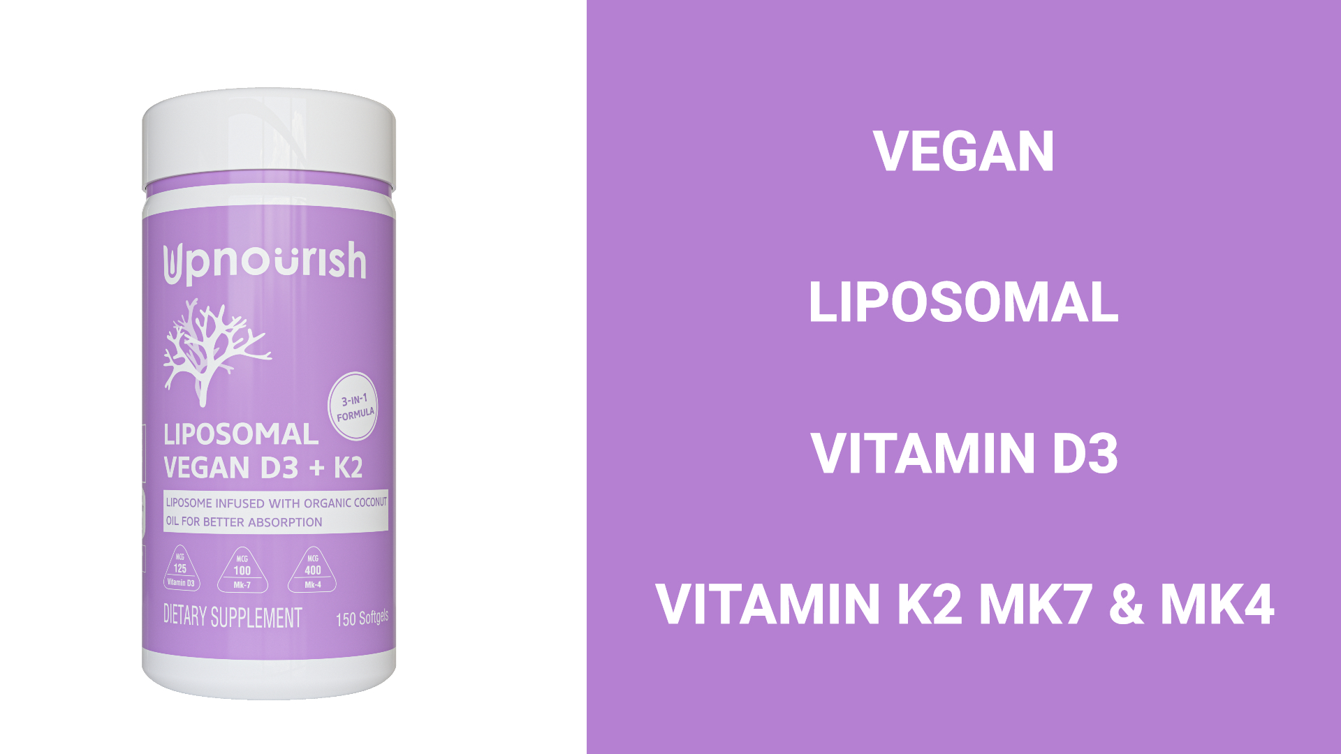 Amazon.com: UpNourish Certified Vegan Vitamin D3 5000 IU K2 MK4
