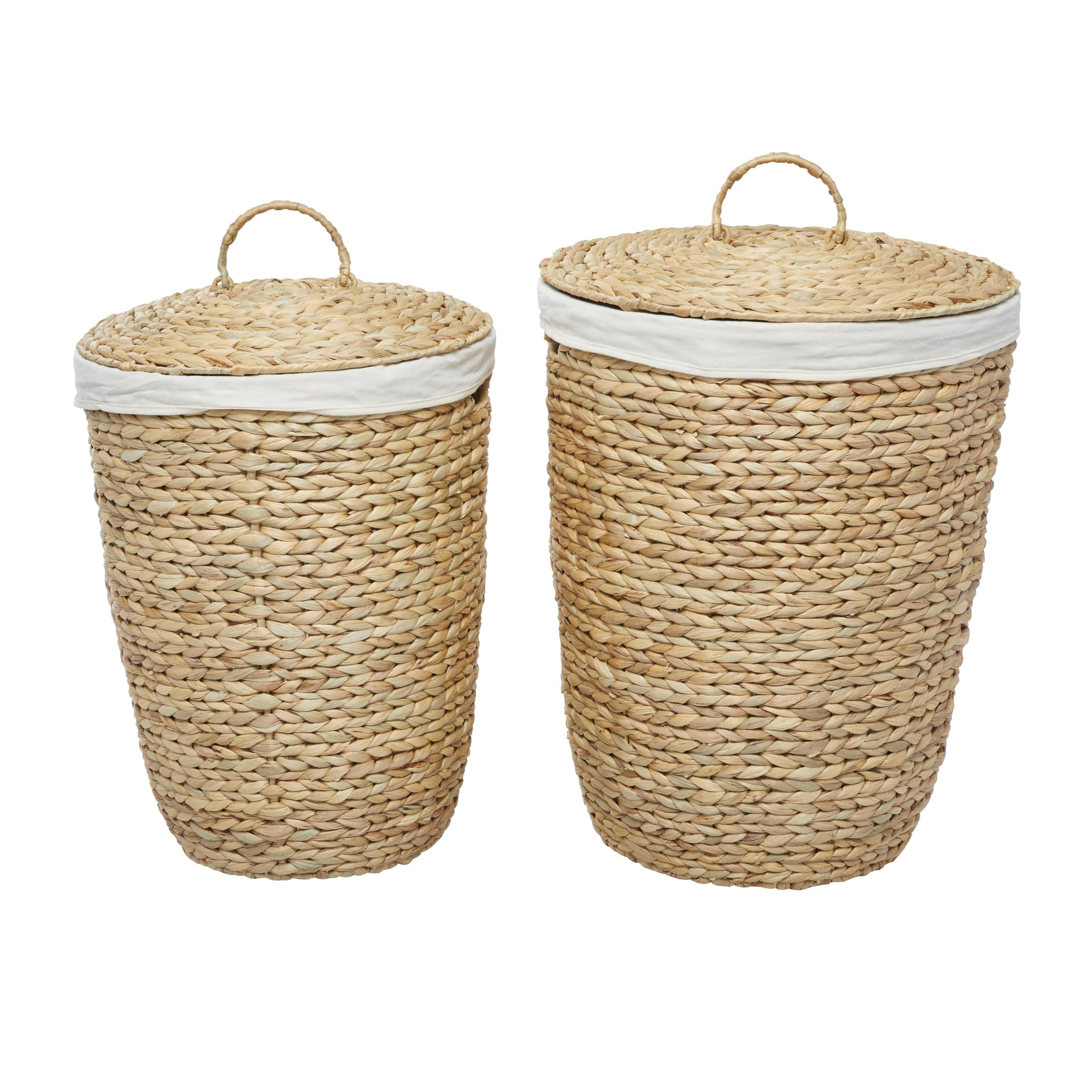 Panier à linge en jacinthe d'eau Deco 79 haut de gamme brun clair