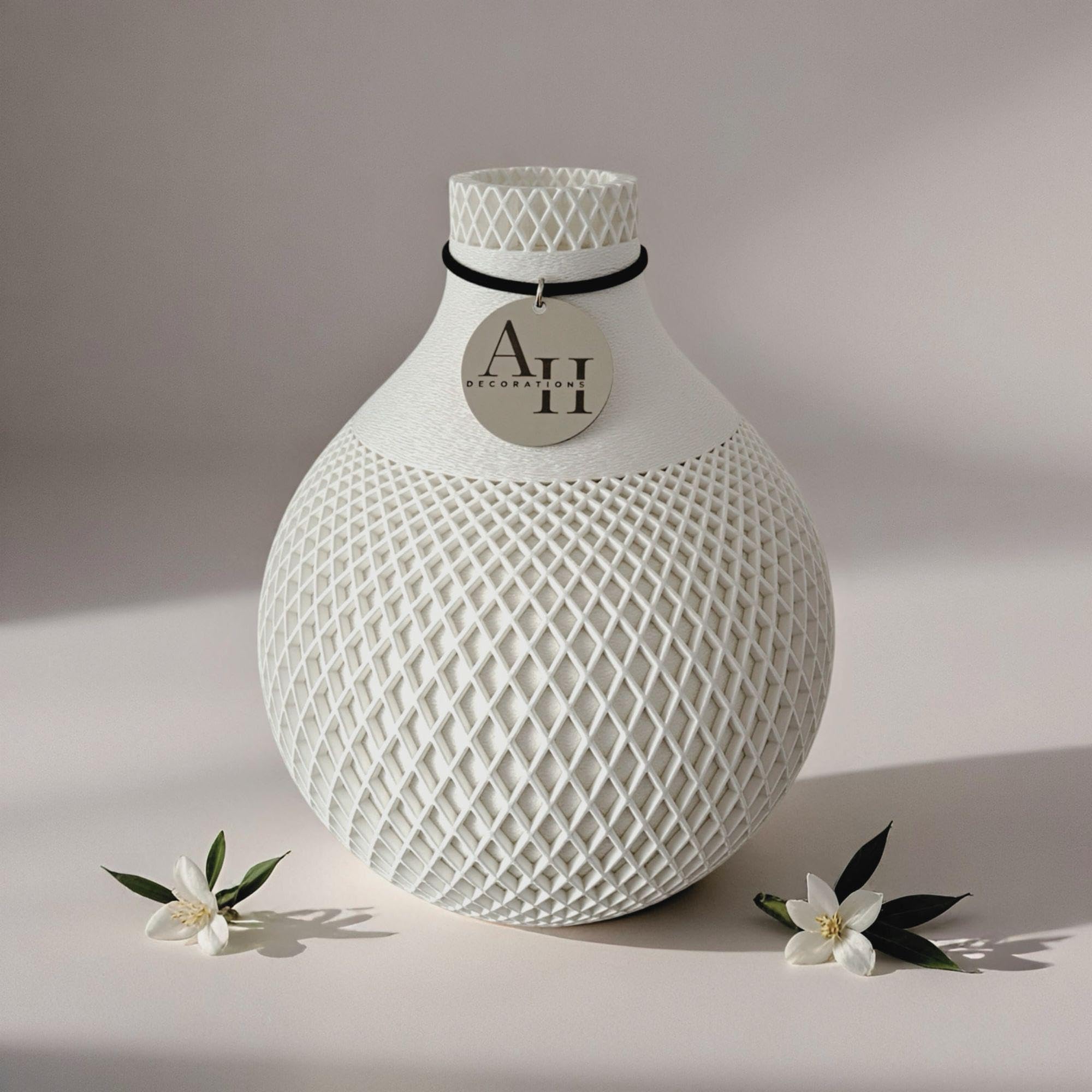 Boho Vase „FILA“ – Moderne Design Vase in 3 Größen & 8 Farben, 3D-gedruckt in Österreich – stilvolle, nachhaltige Wohnzimmer Deko & Exklusive Dekovase (beige, 25 cm)