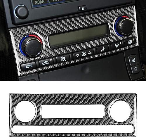 Miniatura 1 de Botón de aire acondicionado para automóvil, cubierta de panel de perilla de control de clima, calcomanía de ajuste de fibra de carbono real,