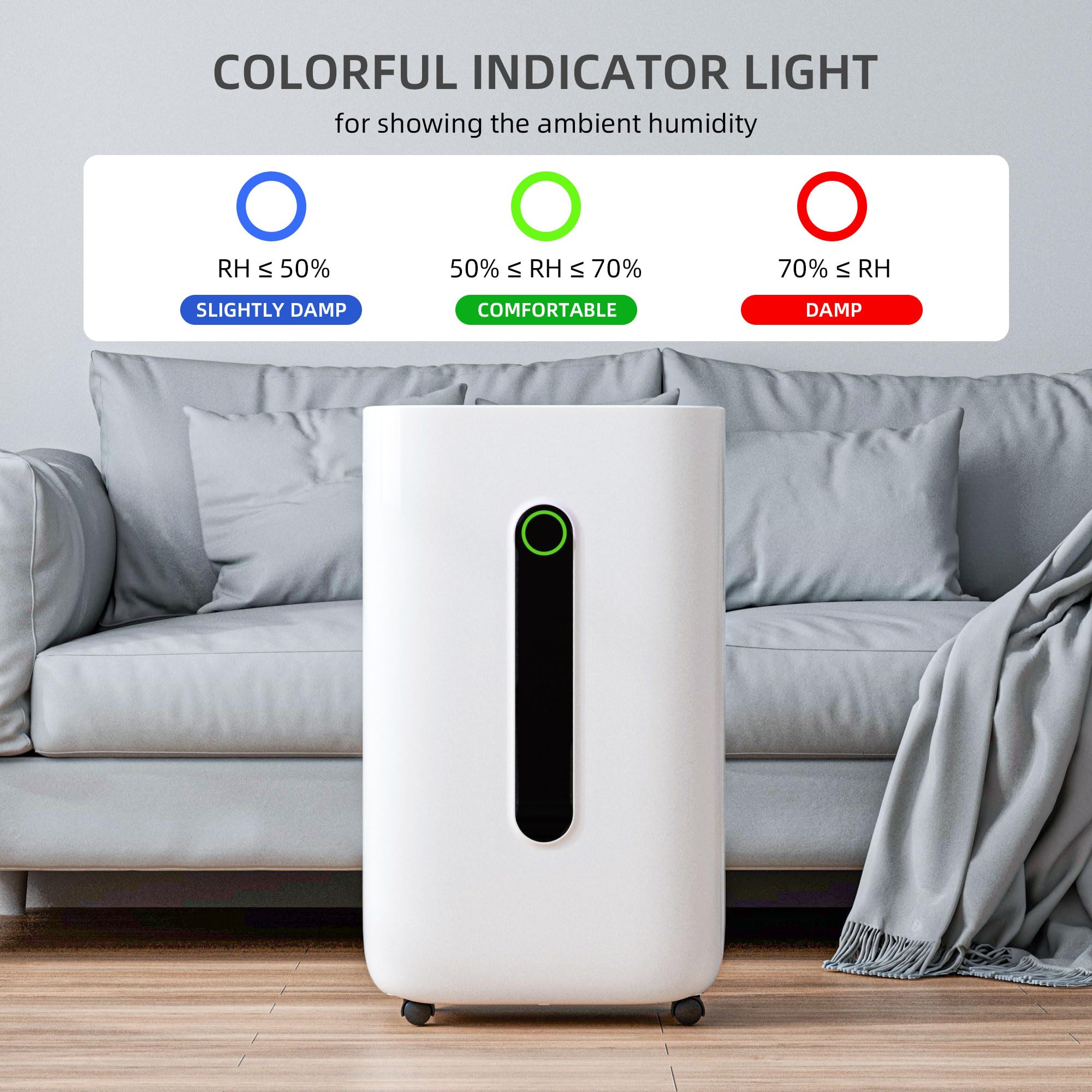 Deumidificatore per cantine e casa, con tubo di scarico, controllo intelligente dell'umidità