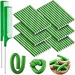 WILLBOND 60 Pieces Flexible Curling Rods Hair Curlers Rollers Twist Flexi No Heat Rods Rollers for Long Short Hair Women(0.5 x 7 Inch,Green)