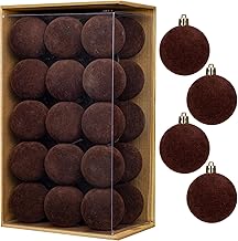 Set of 30 Christmas Decoration Velvet Christmas Baubles - Diameter 6 cm Shatterproof Matt Christmas Tree Baubles, Dark Brown Christmas Tree Decoration Ornaments for Christmas Tree & Decoration