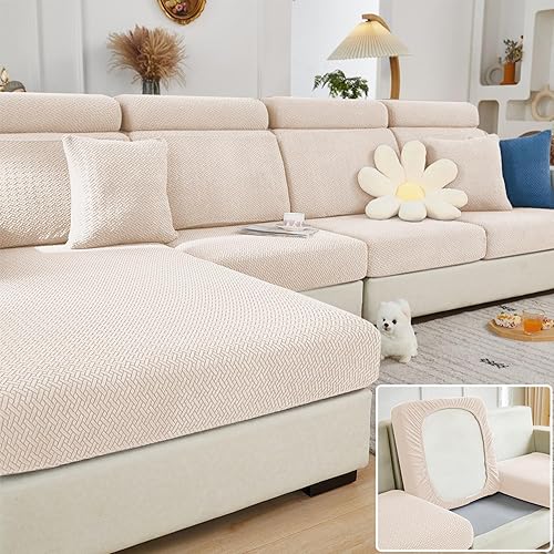 Miniatura 29 de Fundas de cojín de sofá y funda de sofá para sofás seccionales, fundas de sofá reversibles antideslizantes, lavables, a prueba de mascotas, Café