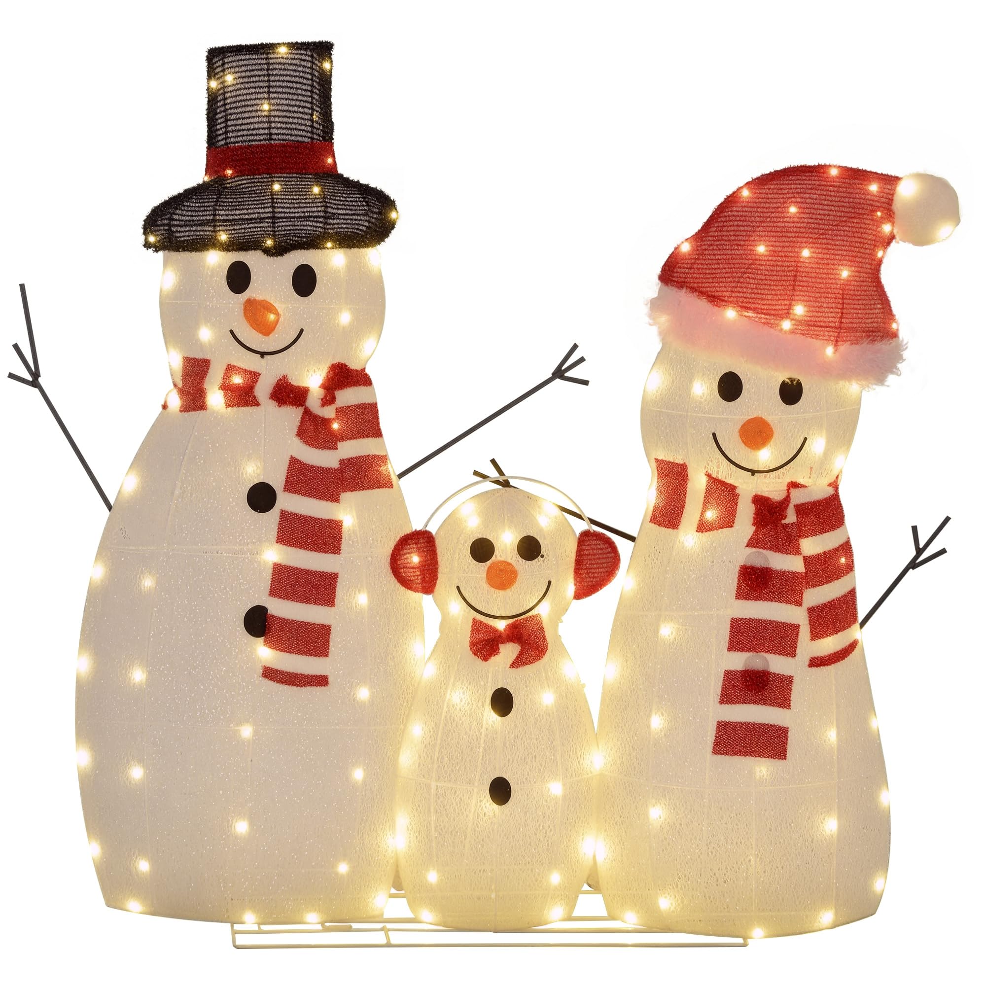 Outsunny LED Schneemann Weihnachtsdeko mit 148 warmweißen LEDs | Weihnachtsfigur, Weihnachtsbeleuchtung, Weihnachtsdekoration, für Außen & Innen