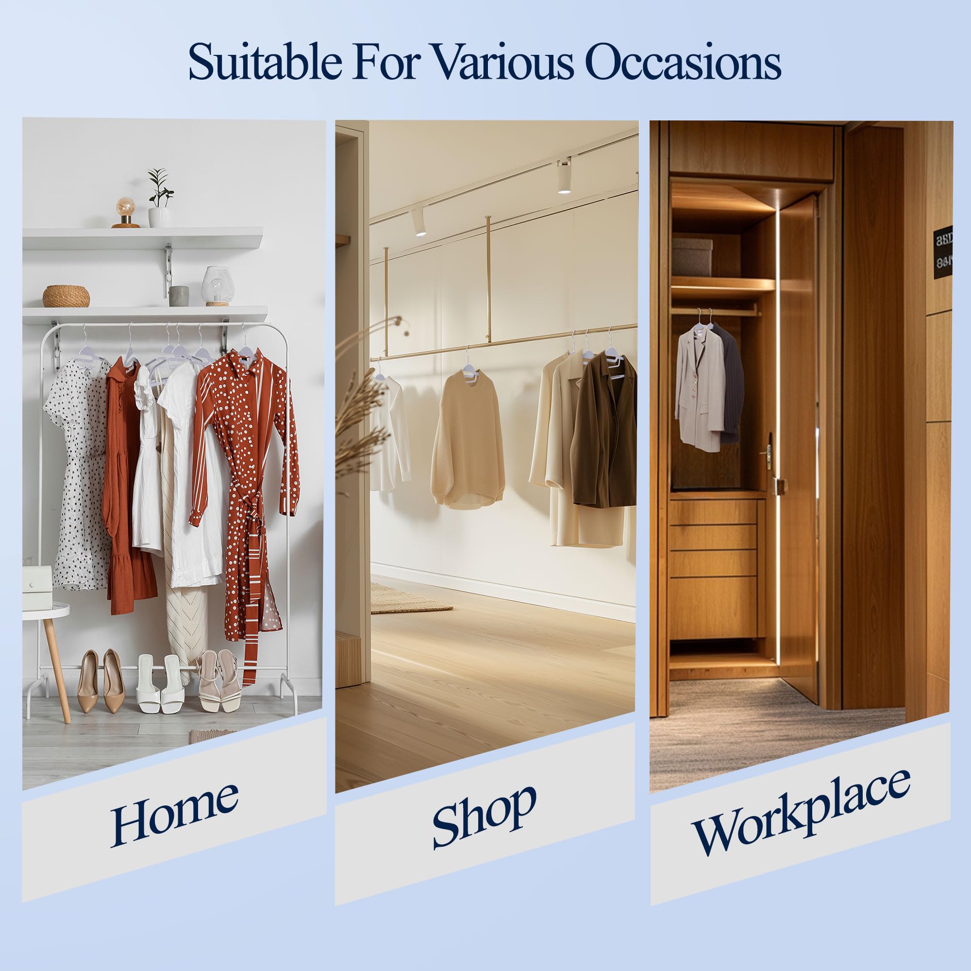 ZENY Plastic Hangers 50 Pack - Heavy Duty Hangers for Coats, Pants & Dress - Non Slip Clothes Hangers - 360°Swivel Hook?Space Saving Clothes Hangers for Closet