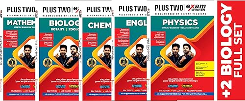 Plus Two/ Class 12 Biology Science full set Exam winner Boby books English, Physics,Chemistry, Botany, Zoology, Mathematics ( Kerala syllabus)