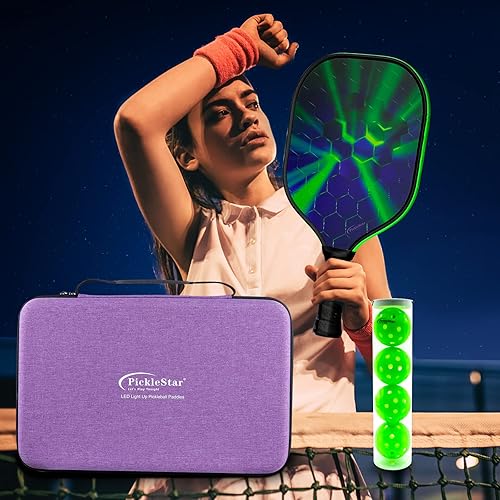 Miniatura 4 de PickleStar - Pelotas de pickleball con luz LED, bolas de pickleball que brillan en la oscuridad, tamaño oficial al aire libre con luz, paquete de 4